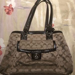 Coach Hand Bag with Silver Detailing